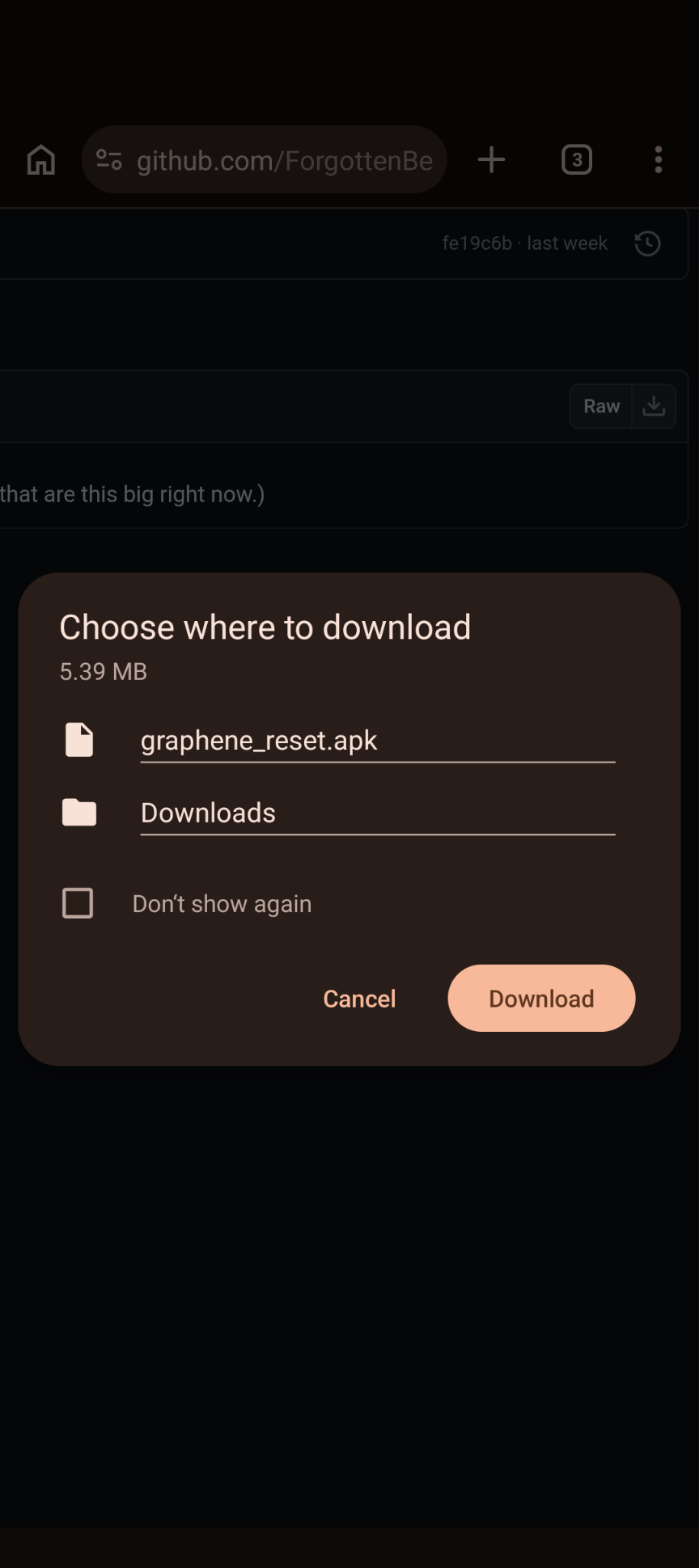 APK download prompt